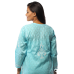 Ada Hand Embroidered Small Blue Cotton Lucknow Chikankari Long Kurti